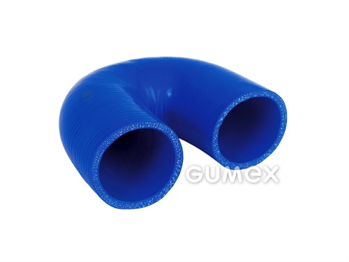 Silikónové uhlové koleno RADIASIL N 180°, 12,7mm, dĺžka ramien 100mm, 28,5bar, silikón, PES tkanivo, -50°C/+175°C, modrá